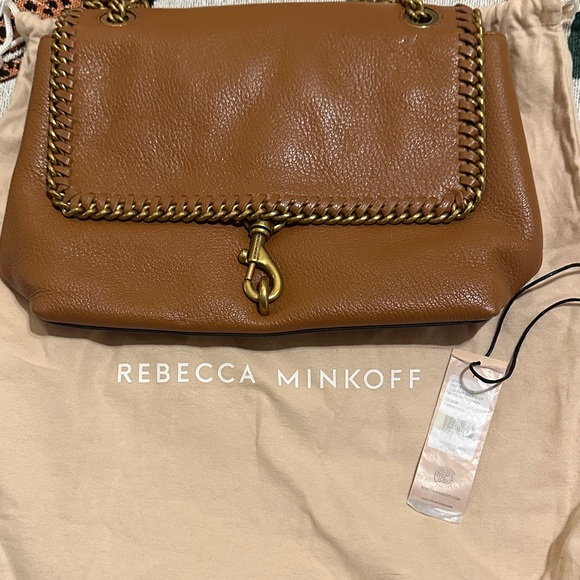 Rebecca Minkoff  Edie flap with woven shoulder chain adjustable cross body bag - Picture 9 of 10